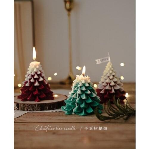 Christmas tree aromatherapy candle creative scene decoration shooting props handmade bean wax gift box Christmas candle