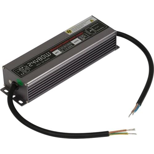 [Seven Neon]Wholesales IP67 waterproof DC12V 80W/DC24V 80W metal switch power adaptor led lighting power transformer with cable