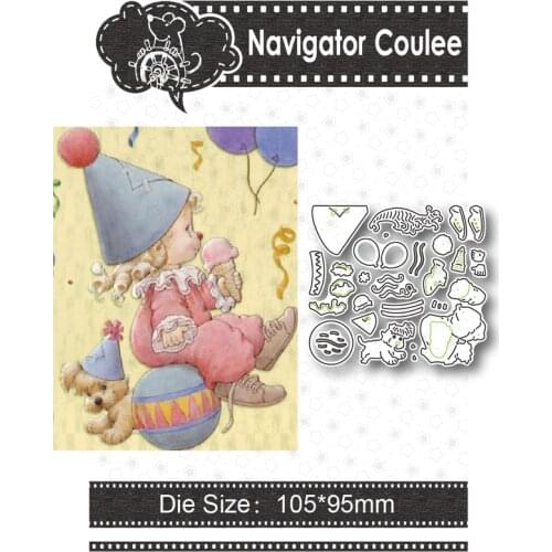 Metal Cutting Die Cute Clown Puppy Scrapbook Stamping Die Cutting Die Clear Stamp DIY Craft New Arrival 2021