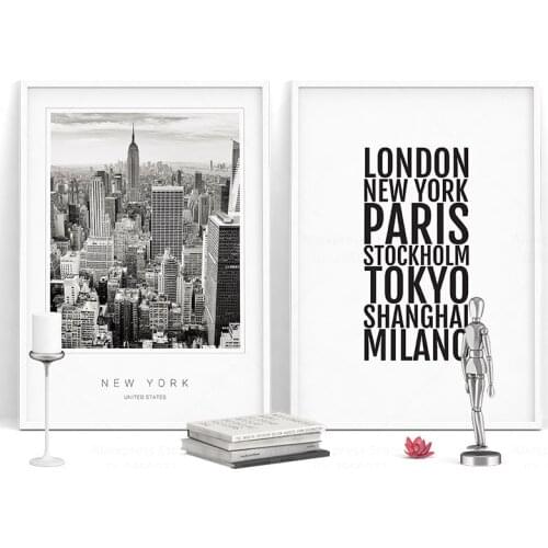 Scandinavian Decor New York Cities Poster Nordic Art Decor Posters and Prints Wall Picture for Living Room Wall Art Canvas Print