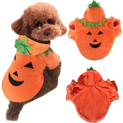Halloween Funny Dog Clothes Pet Pumpkin Costume Pet Cosplay Winter Warm Dog Coat Jackets Special Events Apparel Outfit