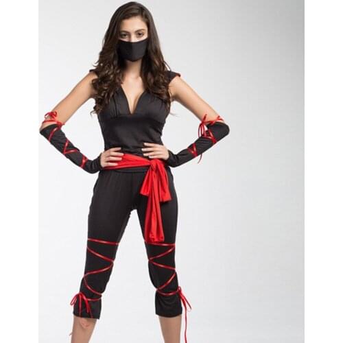 Sexy Deadly Ninja Costume Fashion Halloween Movie Role Play Hero Cosplay Adult Woman Jumpsuit ancy Party Warrior 8280