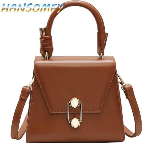 Luxury Handbag Vintage Fashion Female Tote bag 2019 New PU Leather Womens Designer Handbag Lock Shoulder Messenger bags X1-89