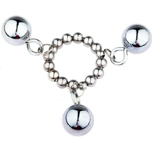 Lengthen Ejaculation Time Exercise Tools Erection Exercise Gold Toys Adult Male Three Ball Weight Bearing Exercise Penis Ring