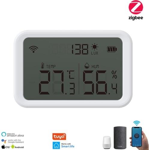 Tuya Zigbee WIFI Smart Temperature And Humidity Sensor Indoor Hygrometer Thermometer With LCD Display Support Alexa Google Home