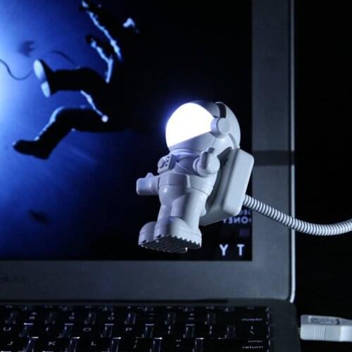 USB Astronaut LED Light ABS 0.5W DC 5V 500mA Desk Night Light Angles Adjusted Build-In Switch Control Computer Table Lamps Light