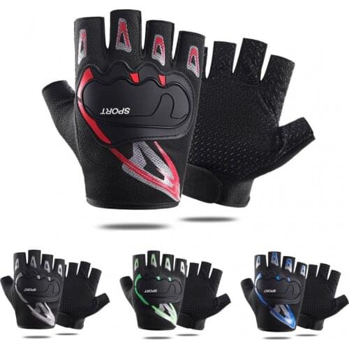 Anti-Slip Shock Sweat Breathable Half Finger Gloves Bicycle Gloves Hiking Gloves Men Women Bike Gloves UV Protect Cycling Gloves