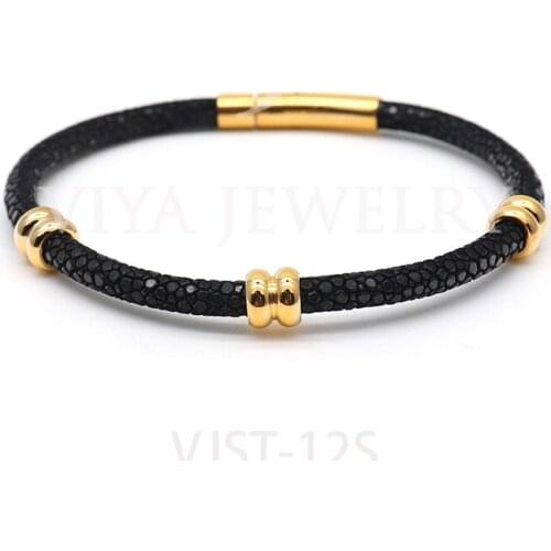 2020 High Quality Hot Sale Bracelet With Genuine Natural Stingray Leather Popular 4mm Stingray Bracelet