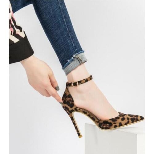 Sexy Leopard Women Shoes High Heels 6-10CM Elegant Office Pumps Shoes Women Animal Print Pointed Toe Luxury Singles Shoes erf56
