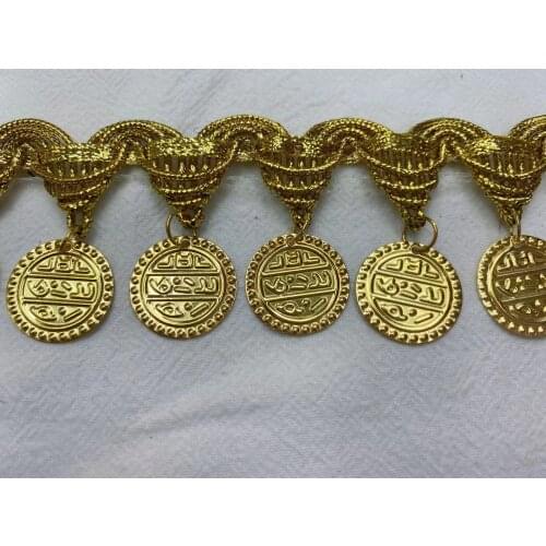 1yard Gold Quality Metallic Sequins Lace Ribbon Fringe Tassel Lace Dance Wedding Party Dress Sewing Fabric Decoration Supplier