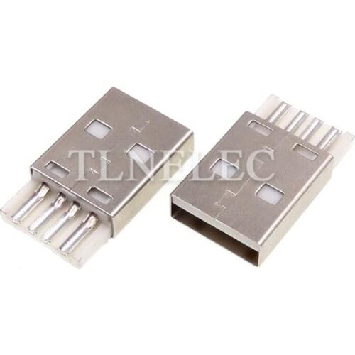 10pcs Type A USB 3.0 Male Jack Flat Edge Port Connector 4 Pins Straight Insert Charging Socket SMT PCB Plug