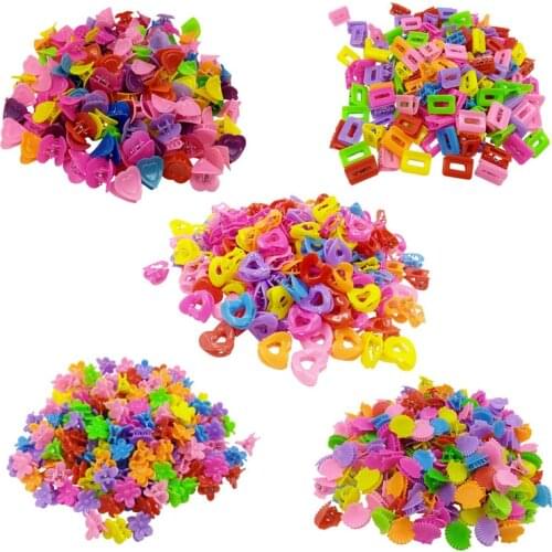 100pcs Butterfly Small Hair Clips Claw Barrettes Mixed Color Mini Jaw Clip Flower Hairpin Hair Accessories for Women and Girls