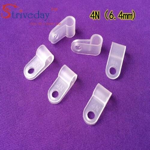 100pcs White Black Wiring Accessories Type R Line deduction Type R Line Card Clamps 4N Beam Clamps 6.4MM Cable Clips