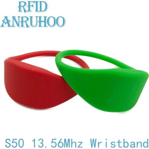 5/10PCS RFID Smart Waterproof Bracelet 13.56Mhz NFC Read-Only Chip Tag 1K S50 Access Control Key Badge 65MM Wristband