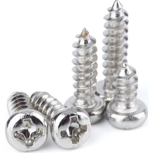 500pcs/lot M2 M2.3 M2.6 GB845 PA Nickel plated round head micro pan head cross tapping screw