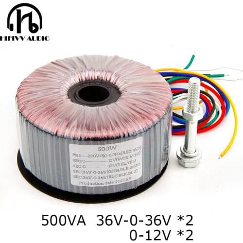 HiFi copper enamel wire toroidal transformer power amplifier dedicated circular transformer 500w Output 36V12V