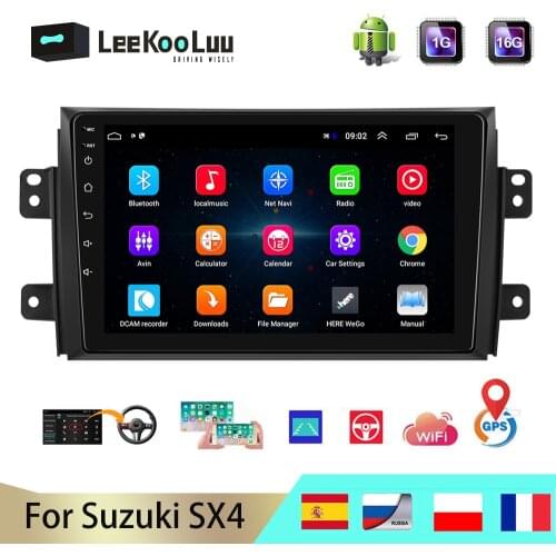 LeeKooLuu 2 Din Car Radio GPS 9" Android Autoradio Stereo for Suzuki SX4 2006 -2011 2012 2013 2014 2015 2016 Multimedia Player