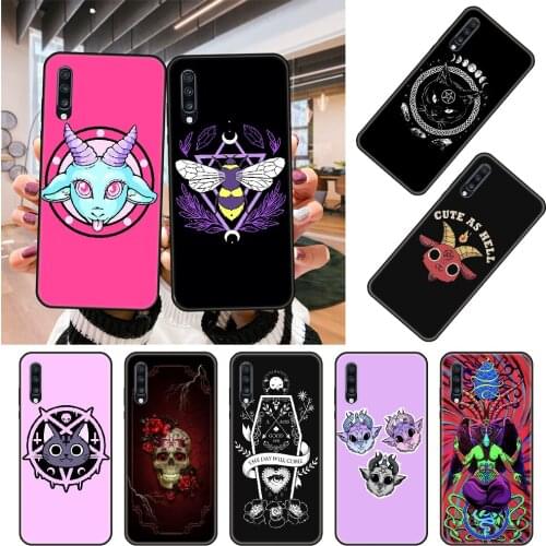 Phone Case For Samsung Galaxy A71 A51 A70 A50 A40 A30 A10 A20 E S Black Cover Prime Trend Funda Fashion Bumper Goth Skeleton