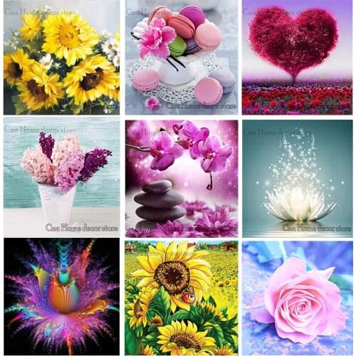 Flowers 5D diy Needlework embroidery pattern resin mosaic diamond painting crafts 3d cross stitch kits wedding decors RA2208