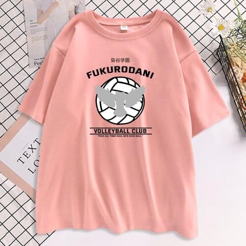 Women Haikyuu T Shirt Fukurodani Volleyball Club Tshirts Summer Oversized T Shirts TShirt Round Neck Tops Short Sleeve Tee