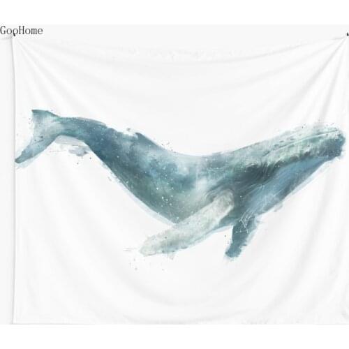 Humpback Whale Wall Tapestry Beach Towel Polyester Blanket Yoga Shawl Mat