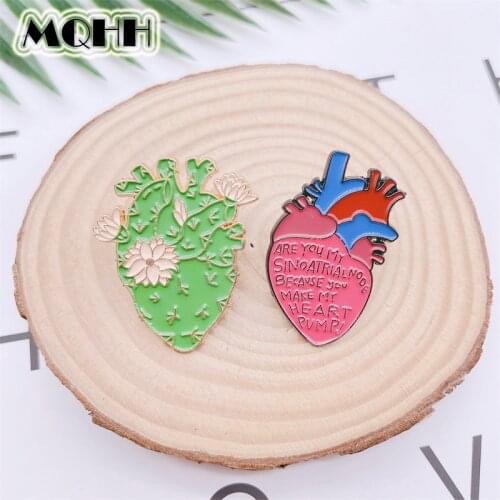 Creativity Personality Body Organ Flowers Letters Heart Enamel Pins Cartoon Brooches Alloy Badges Clothes Accessories Jewelry