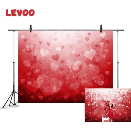 LEVOO Bokeh Love Red Hearts Valentines Backdrop Wedding Anniversary Bridal Shower Party Photo Backgrounds Party Banner Photocall