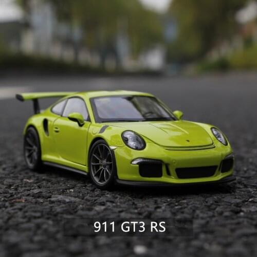 Welly 1:24 Porsche 911 GT3 RS green car alloy car model simulation car decoration collection gift toy Die casting model boy toy