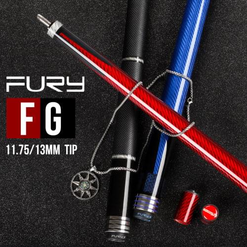 FURY FG Billiard Pool Cue Stick 11.75mm/13mm Tip HT/KT Maple Shaft Carbon Fiber Braided Grip Billiard Cue Stick Kit Professional