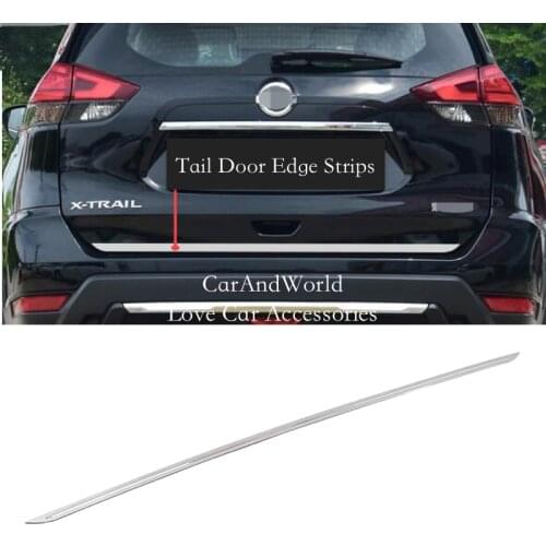 For Nissan X-Trail XTrail Rogue T32 2014-2020 Stainless Steel Rear Trunk Strips Back Door Tailgate Trims Sticker Car Accessories