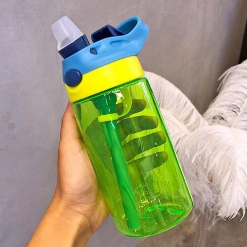 New 500ML 4 Colors Baby Water Bottles Infant Newborn Cup Children Learn Feeding Straw Juice Drinking Bottle BPA Free for Kids