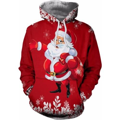 New 3D Printed Christmas Santa Claus Hoodies Men Women Fashion Casual Autumn Winter Sweatshirts Christmas Gift Zipper Coat