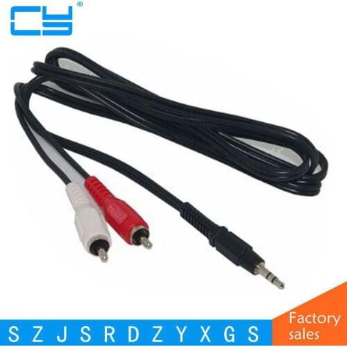 New 5FT 1.5M 3.5mm Male Jack to AV 2 RCA Stereo Music Audio Cable for MP3 Pod phone TV Audio Sound Speakers
