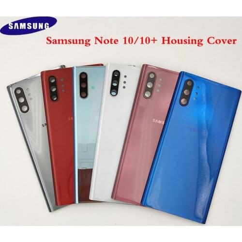 Original Samsung Galaxy Note 10 N975 Note 10 Plus NOTE10+ Glass Battery Back Cover Door Housing With Ear Camera Glass Lens Frame