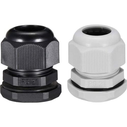 PG7 PG9 PG11 PG13.5 PG16 Waterproof Nylon Cable Gland Joint Adjustable Connector for 3mm-14mm , Pack of 100