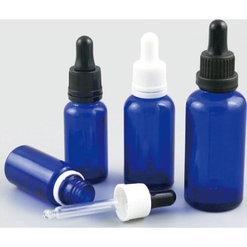 20pcs 1oz blue glass pipette dropper bottle 5 10 15 20 30 50 100 ml blue serum dropper bottle Essential Oil Liquid Vials