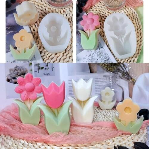 Q0KE Flowers Epoxy Resin Mold Ornaments Casting Silicone Mould DIY Crafts Aromatherapy Plaster Casting Tools