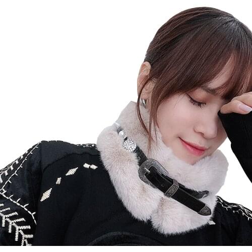 Luxury Brand New Faux Fur Winter Scarf Women Warm Neck Wraps and Collar Belt Infinity Scarves Snood For Ladies Sjaal