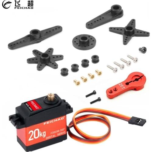 FEICHAO Waterproof 20KG Large Torque Digital Coreless Servo Aluminium Metal Gears with 25T Arm For RC Car Crawler Boat Plane