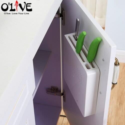 Hidden Knife Holder Stand Block Plastic Kitchen Knives Storage Rack Cabinet Shelf Organizer Kitchen Accessories