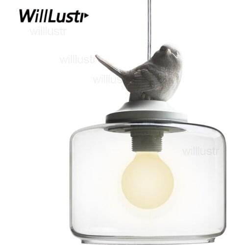 Modern bird glass pendant lamp nordic home bedroom hotel dinning room restaurant loft cafe suspension lamp Antoine Laverdiere