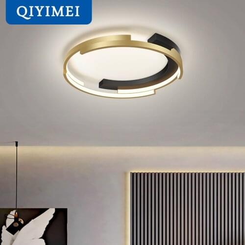 Modern Led Chandeliers For Living Bedroom Room Round Simple Indoor Lamp Lighting Fixtures Luminaria White Black gold Lights
