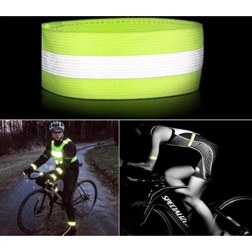 Reflective Bands Elasticated Armband Wristband Ankle Leg Straps Safety Reflector Tape Straps For Night Walking Biking