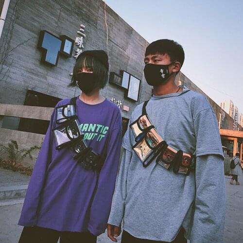 Street Trend Waist Bag Men Unisex Hip Hop Chest Bag Transparent Plastic Travel Phone Pouch Crossbody Bags Men Belt Pack