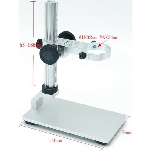 Magnifier Al-alloy Stent Protable Aluminum Universal Table Stand Holder for Electronic Digital USB Microscope Diameter 32-34mm