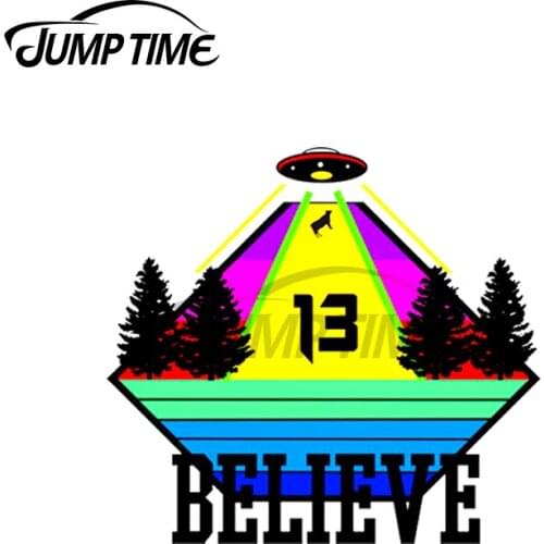 Jump Time 13 x 11cm For Alien Abduction Motorcycle Car Stickers Vinyl Material Decal Personality Sticker Scratch-Proof Decor