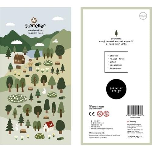 1 Pc Green Forest Decorative Mobile Stickers DIY PVC Scrapbooking Stationery Planner Stickers Escolar