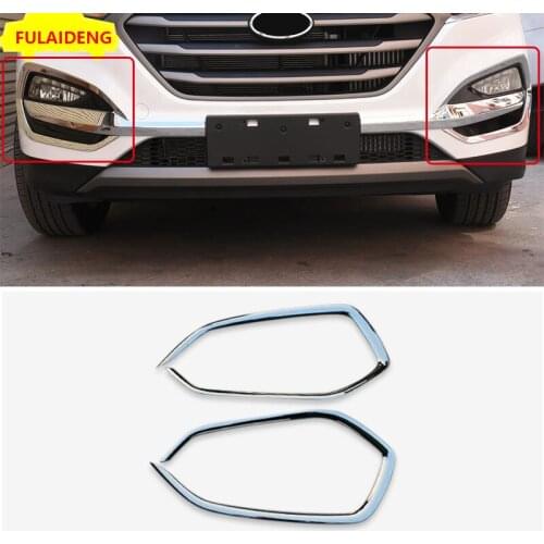 2pcs For Hyundai Tucson 2015-2018 ABS Chrome Front Fog light Lamp Cover Trim Car Styling Accessories