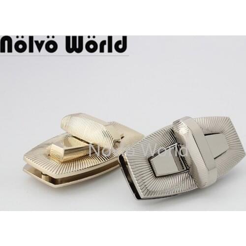 5-20 pieces Light gold /Silver 57X27mm Rectangle Flat flip lock Hardware Accessories DIY Women Purses Twist Lock