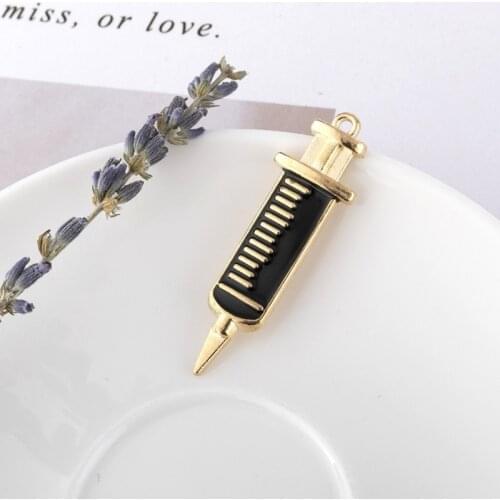 9Pcs DIY Enamel Nurse Theme Pendant Charms Stethoscope Syringe Nurse Cap Hat Charms for Jewelry Making Crafting Findings